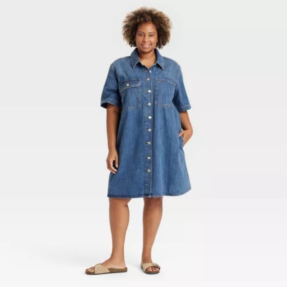 Women's Short Sleeve Mini Shirtdress - Universal Thread - Picture 2 of 3
